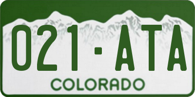 CO license plate 021ATA