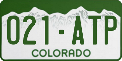 CO license plate 021ATP