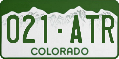 CO license plate 021ATR