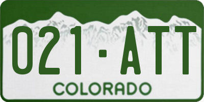 CO license plate 021ATT