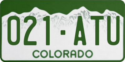 CO license plate 021ATU