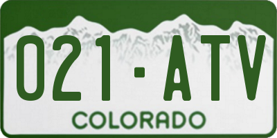 CO license plate 021ATV