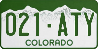 CO license plate 021ATY