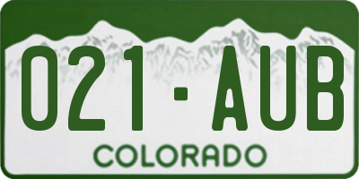 CO license plate 021AUB