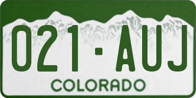 CO license plate 021AUJ