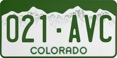 CO license plate 021AVC
