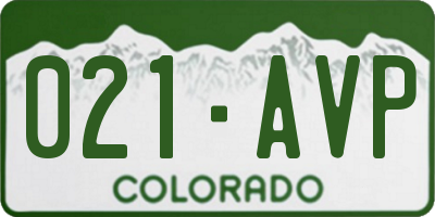 CO license plate 021AVP