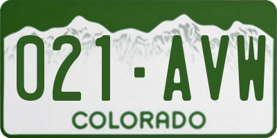 CO license plate 021AVW