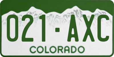 CO license plate 021AXC