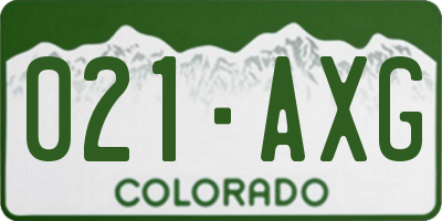 CO license plate 021AXG