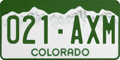 CO license plate 021AXM