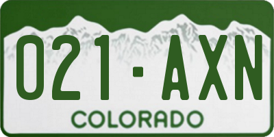CO license plate 021AXN