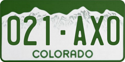 CO license plate 021AXO