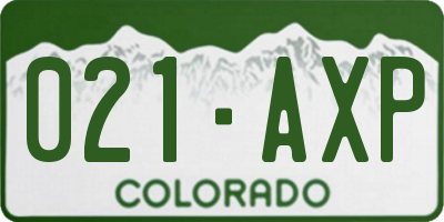 CO license plate 021AXP