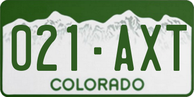 CO license plate 021AXT