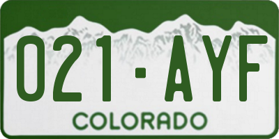 CO license plate 021AYF