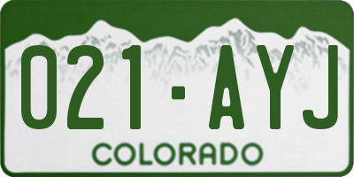 CO license plate 021AYJ