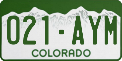 CO license plate 021AYM