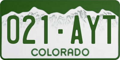 CO license plate 021AYT