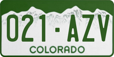 CO license plate 021AZV