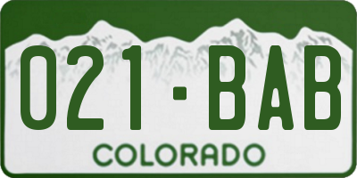 CO license plate 021BAB