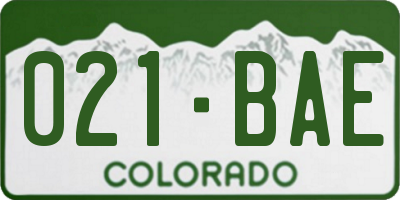 CO license plate 021BAE