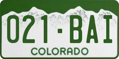 CO license plate 021BAI