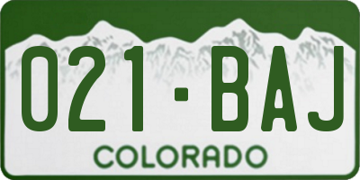 CO license plate 021BAJ