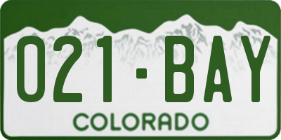 CO license plate 021BAY