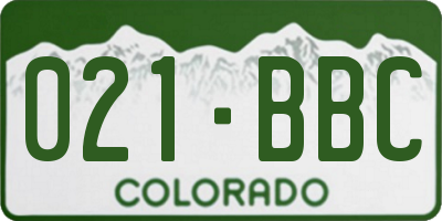 CO license plate 021BBC
