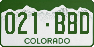 CO license plate 021BBD