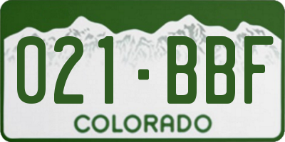 CO license plate 021BBF