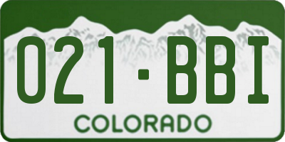 CO license plate 021BBI