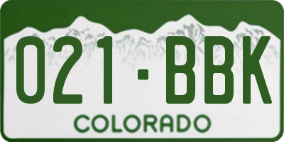 CO license plate 021BBK