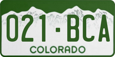 CO license plate 021BCA
