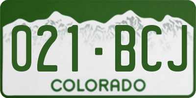 CO license plate 021BCJ