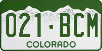CO license plate 021BCM