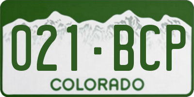 CO license plate 021BCP