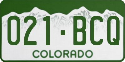 CO license plate 021BCQ