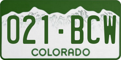 CO license plate 021BCW