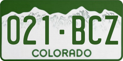 CO license plate 021BCZ