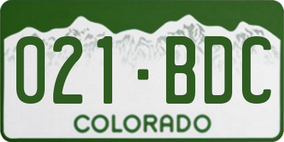 CO license plate 021BDC