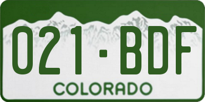 CO license plate 021BDF