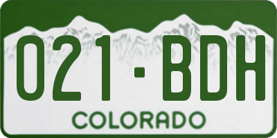 CO license plate 021BDH