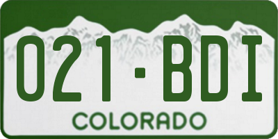 CO license plate 021BDI