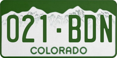 CO license plate 021BDN
