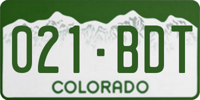 CO license plate 021BDT
