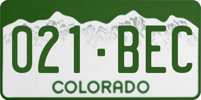 CO license plate 021BEC