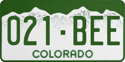 CO license plate 021BEE