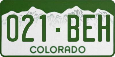 CO license plate 021BEH